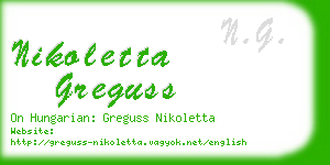 nikoletta greguss business card